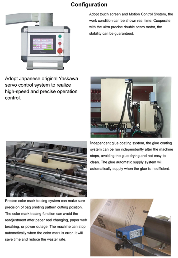 Rollo Lsb-330+Lst-41100 que alimenta Flexo que imprime el cuadrado bolsa de papel inferior que hace la máquina