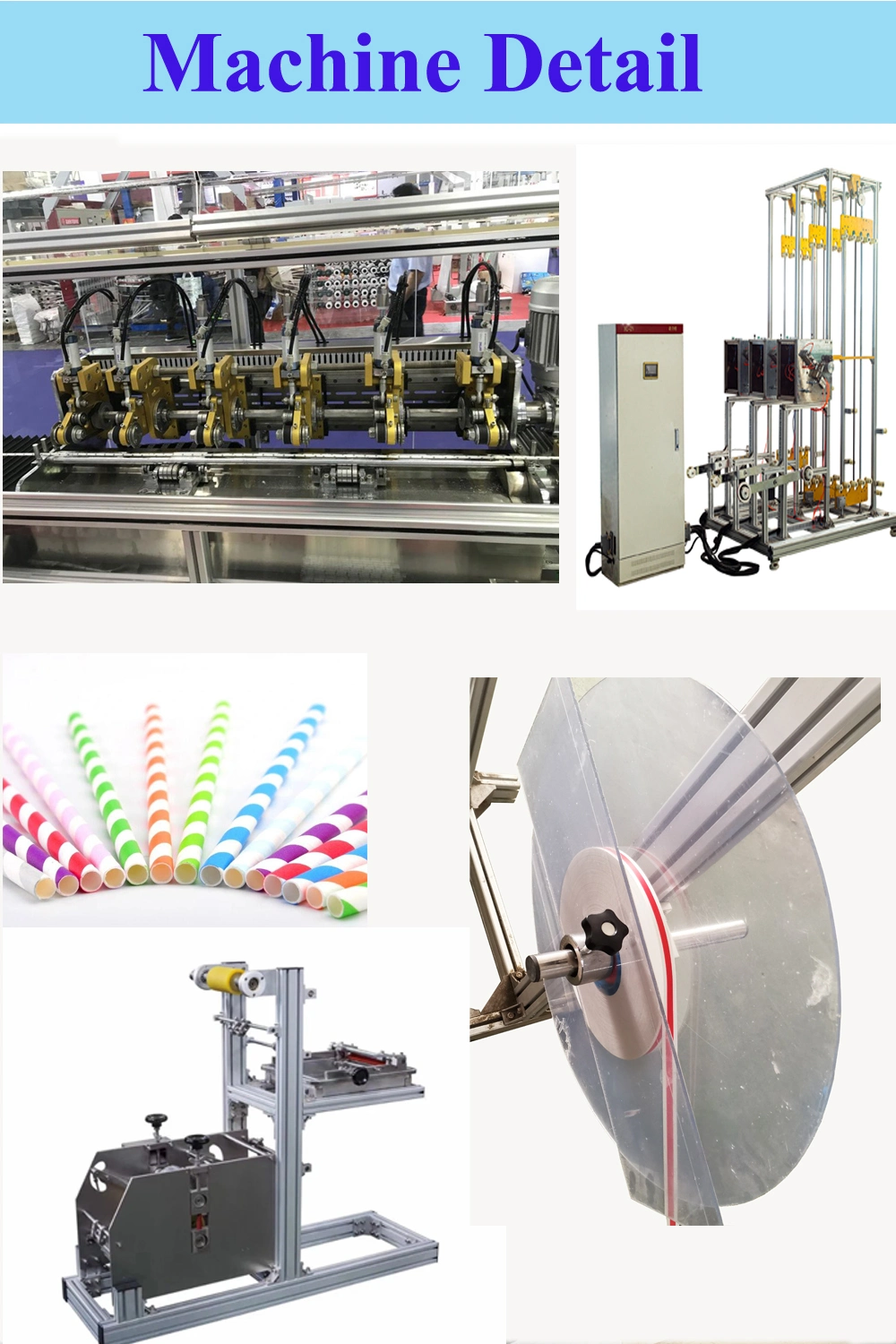 Papel biodegradable ambiental completamente automático de acero inoxidable Straw Making Machine con el cuchillo 6