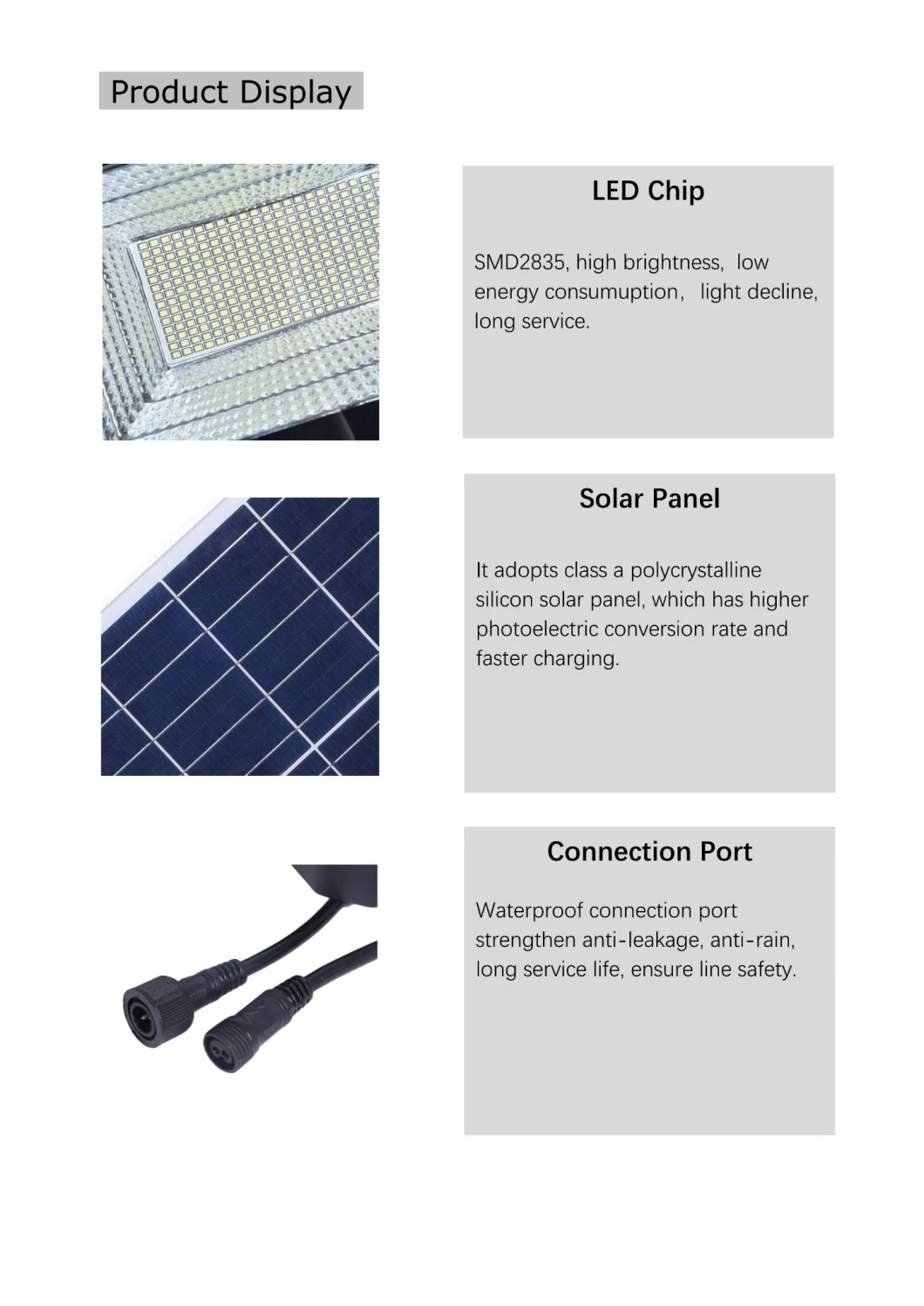 Luz solar de la luz de inundación de la venta de la fábrica 300W LED