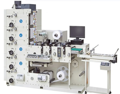 Impresora flexográfica de etiquetas adhesivas 1300 mm con papel de rollo de 5 colores del certificado Ce