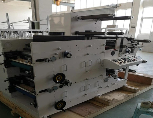 Máquina de impresión Flexo de etiquetas adhesivas de papel en rollo de 1 color, uso de secador IR y solvente de tinta