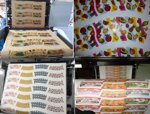 Máquina de impresión Flexo de etiquetas adhesivas de papel en rollo de 1 color, uso de secador IR y solvente de tinta