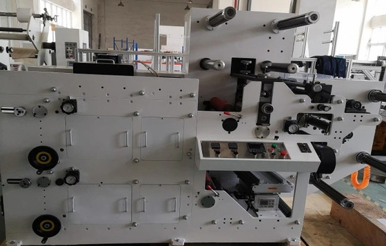Máquina de impresión Flexo de etiquetas adhesivas de papel en rollo de 1 color, uso de secador IR y solvente de tinta
