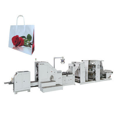 PLC Control System Paper Shopping Bag Making Machine with Optional Flexo Printing Unit Production Speed 30 to 80 Bags per Minute
