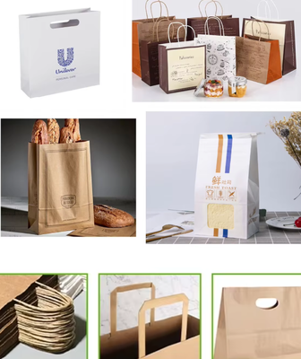 Máquina automática de fabricación de bolsas de papel tamaño de bolsas personalizado agua en K tinta ideal para envases minoristas y bolsas de papel