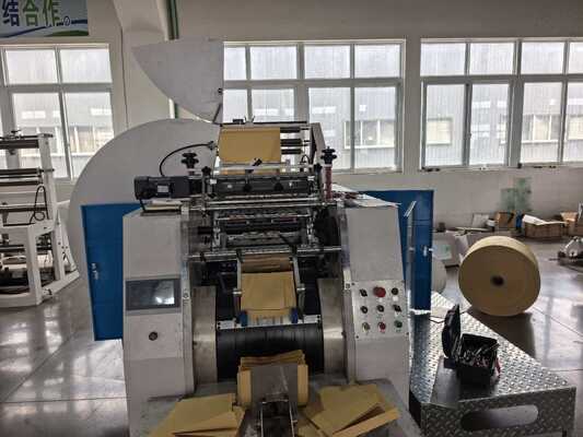 Máquina cortadora y selladora de bolsas, máquina para fabricar bolsas de papel Kraft con ancho de bolsa de 420 a 600 mm y rodillo de impresión cerámico de malla 400