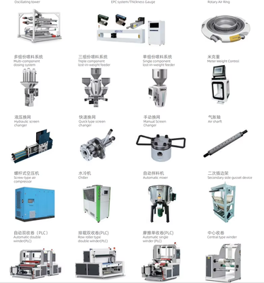PLC con sistema de control de pantalla táctil Extrusora de películas Máquina de aplicación agrícola Diámetro de tornillo 55 mm 2 o 65 mm 2 mm