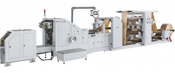 Rollo de HJ-200+LST-4700/4700R que alimenta Flexo que imprime el cuadrado bolsa de papel inferior que hace Machine#200pcs/Min Paper Carry Bag