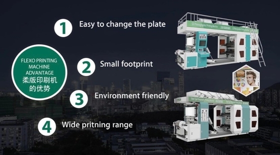 La impresora de Flexo de la alta precisión para la bolsa de papel Printing#8 colorea el color de papel 10-120m/Min de la impresora de Flexo 4